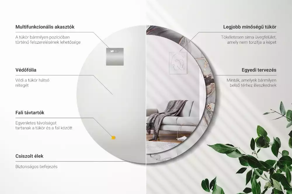 Kulaté dekorativní zrcadlo na zeď Abstraktní mramor