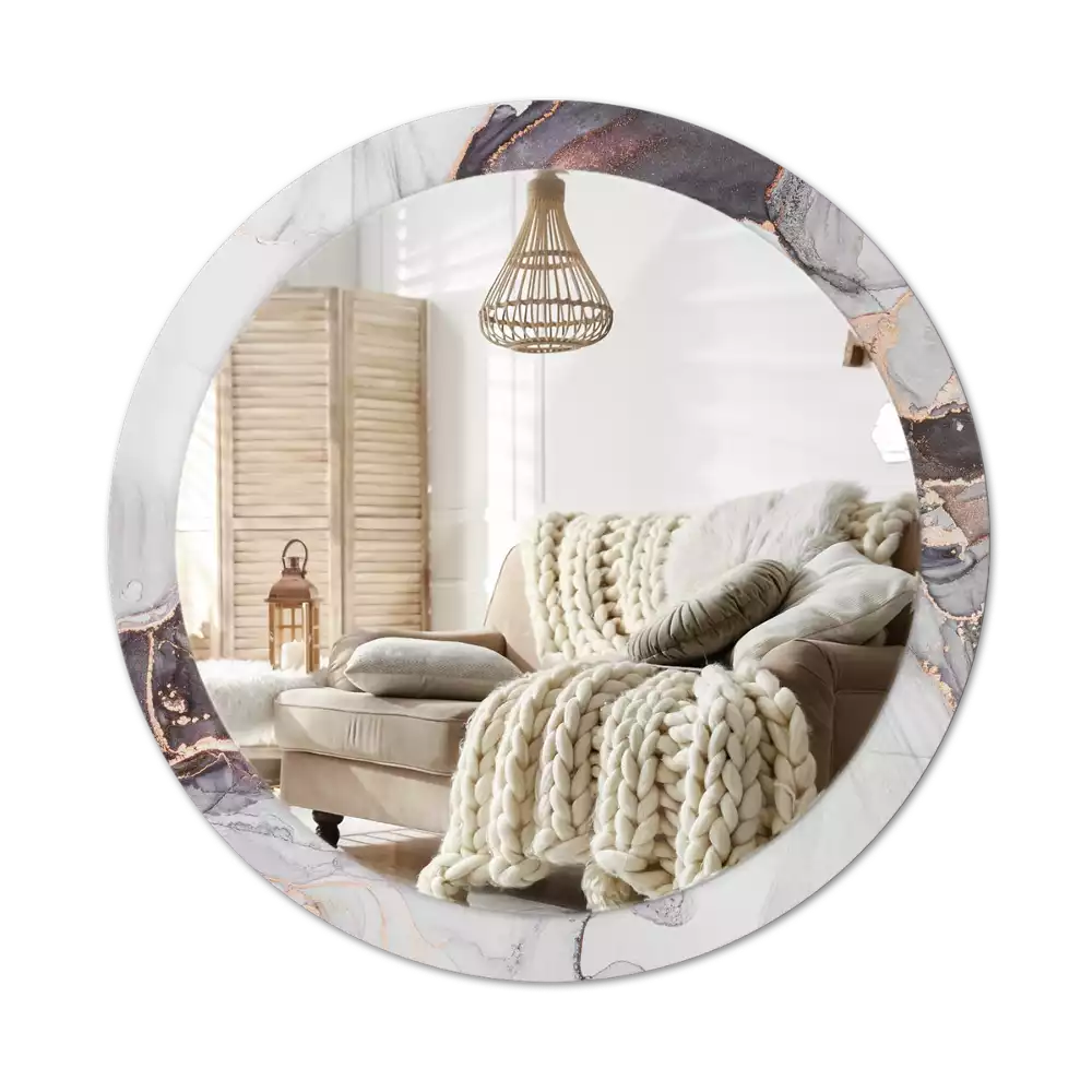 Kulaté dekorativní zrcadlo na zeď Abstraktní mramor