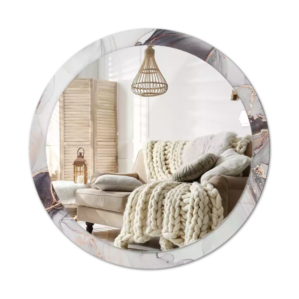 Kulaté dekorativní zrcadlo na zeď Abstraktní mramor