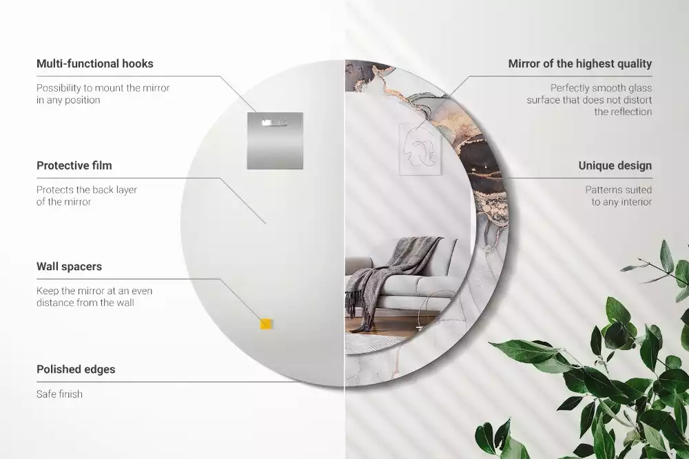 Kulaté dekorativní zrcadlo na zeď Abstraktní mramor