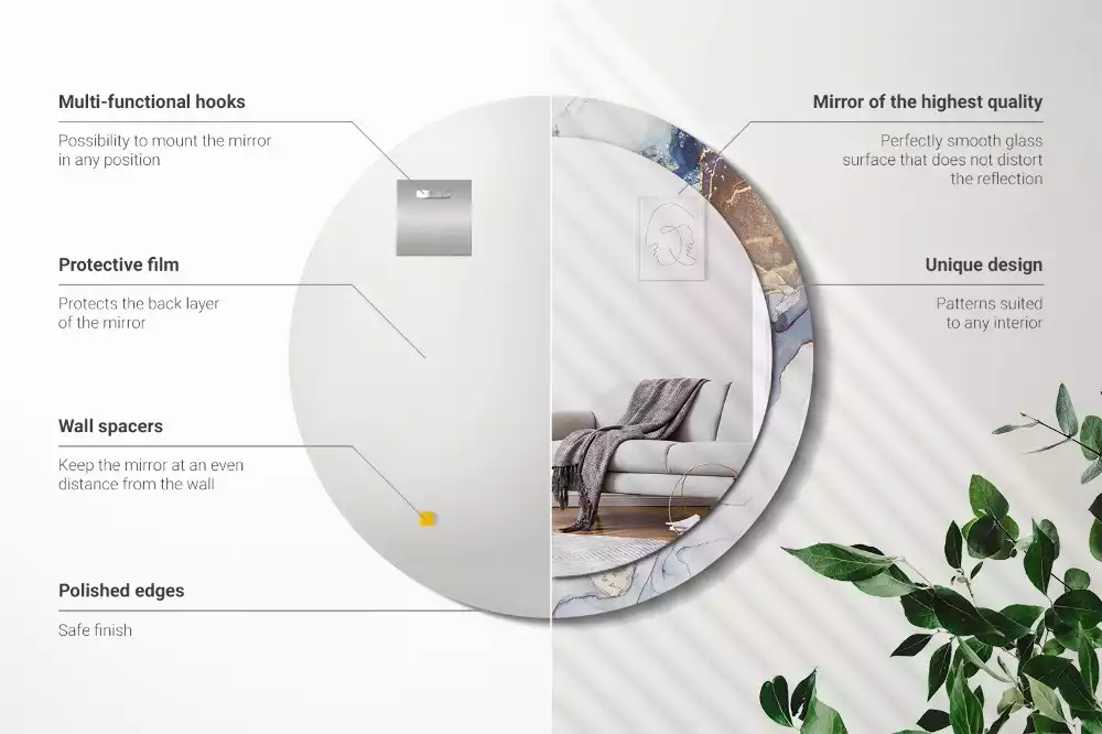 Kulaté zrcadlo s potiskem Abstraktní umění