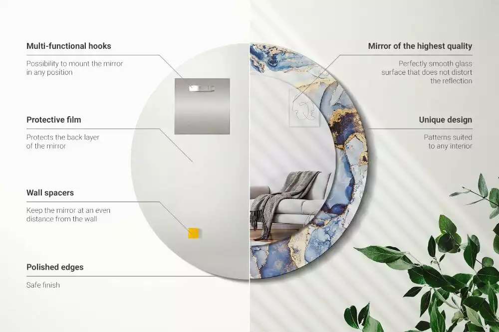 Kulaté zrcadlo s potiskem Abstraktní umění