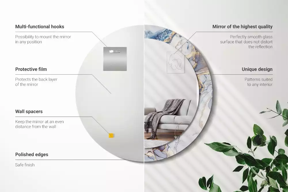 Kulaté zrcadlo s potiskem Abstraktní umění