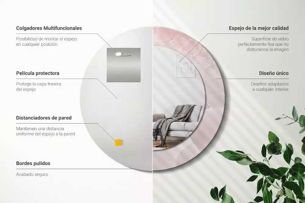 Kulaté dekorativní zrcadlo Růžový kámen