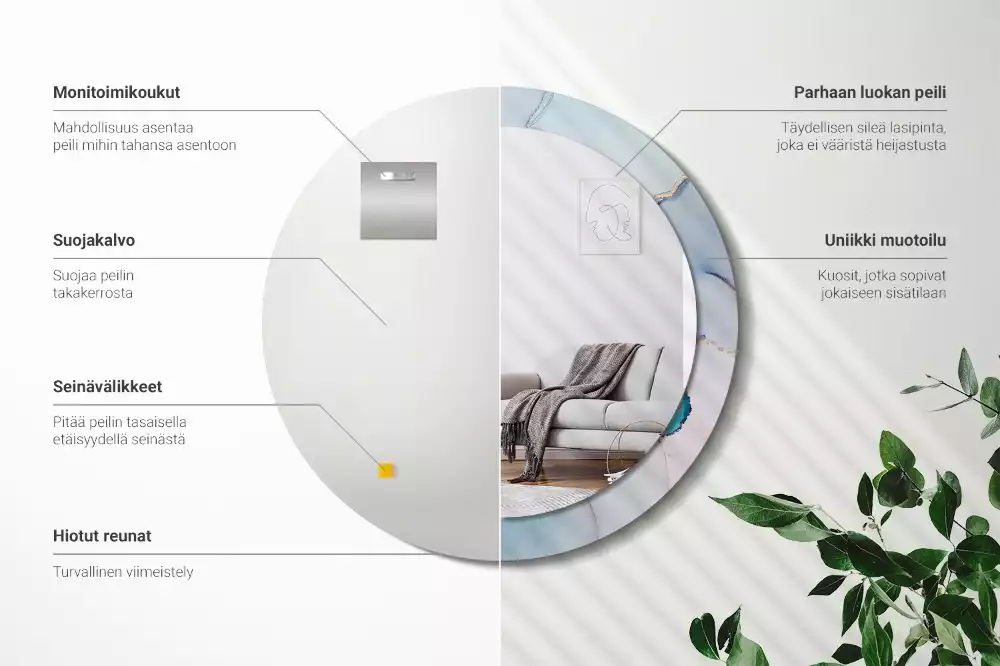 Kulaté zrcadlo s potiskem Abstraktní tekutina