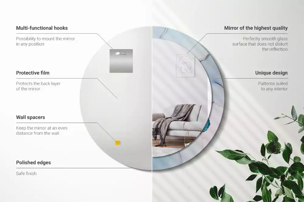 Kulaté zrcadlo s potiskem Abstraktní tekutina