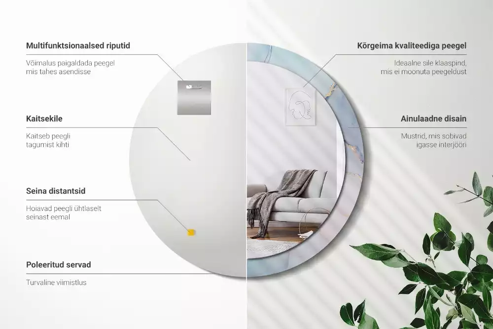 Kulaté zrcadlo s potiskem Abstraktní tekutina