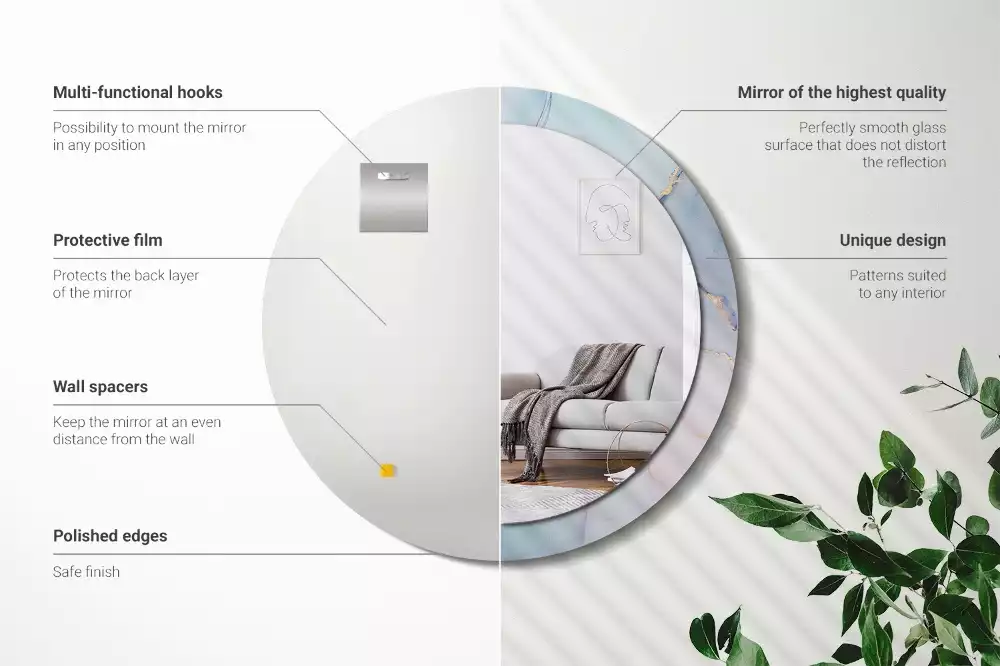 Kulaté zrcadlo s potiskem Abstraktní tekutina