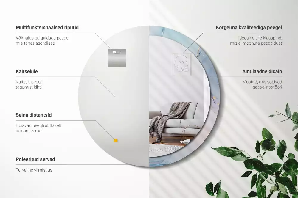 Kulaté zrcadlo s potiskem Abstraktní tekutina