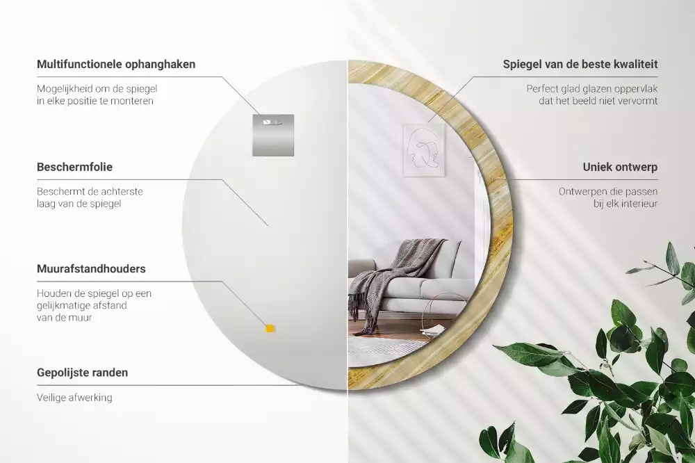 Kulaté zrcadlo s potiskem Abstraktní vzor