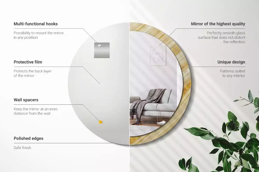 Kulaté zrcadlo s potiskem Abstraktní vzor