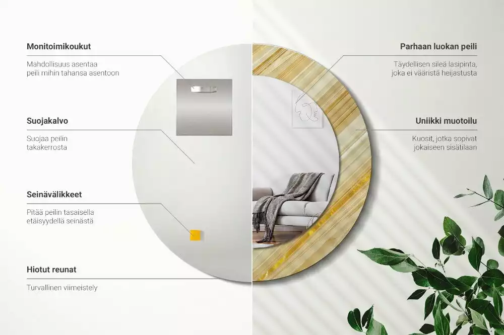 Kulaté zrcadlo s potiskem Abstraktní vzor