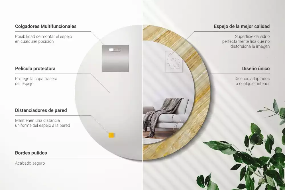 Kulaté zrcadlo s potiskem Abstraktní vzor