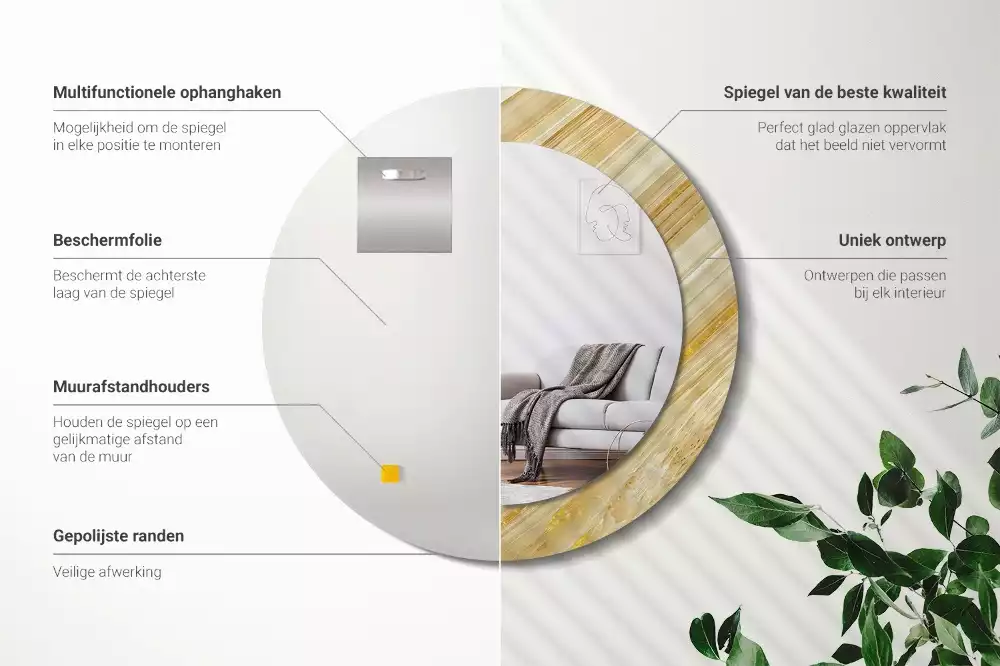 Kulaté zrcadlo s potiskem Abstraktní vzor