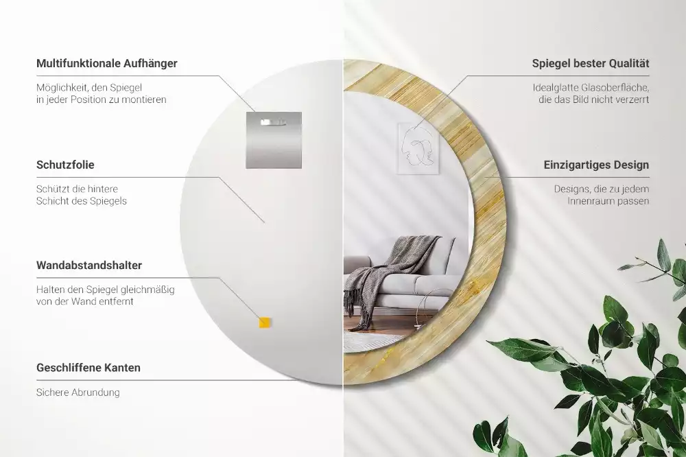 Kulaté zrcadlo s potiskem Abstraktní vzor