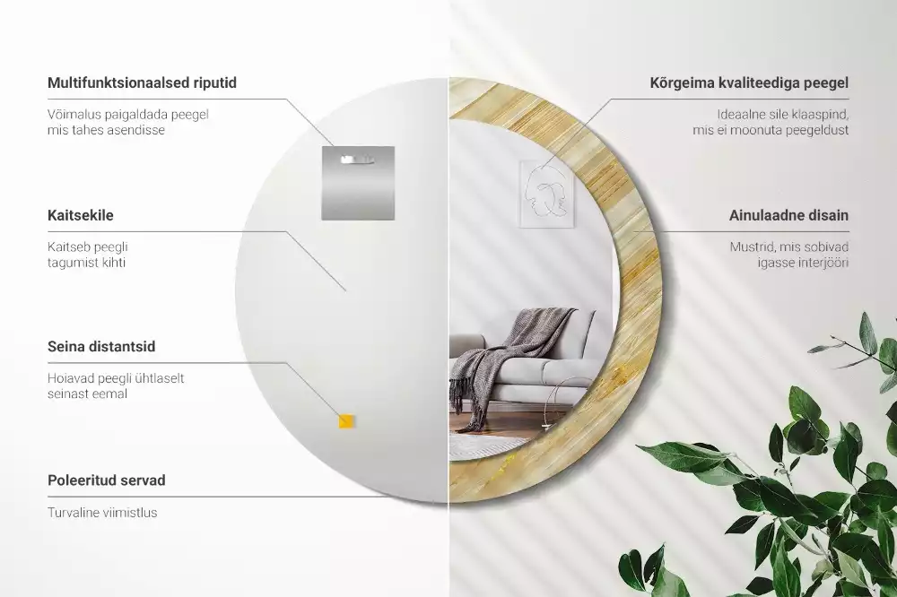 Kulaté zrcadlo s potiskem Abstraktní vzor