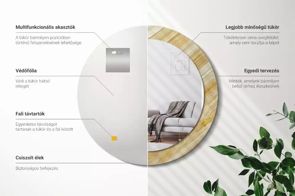 Kulaté zrcadlo s potiskem Abstraktní vzor