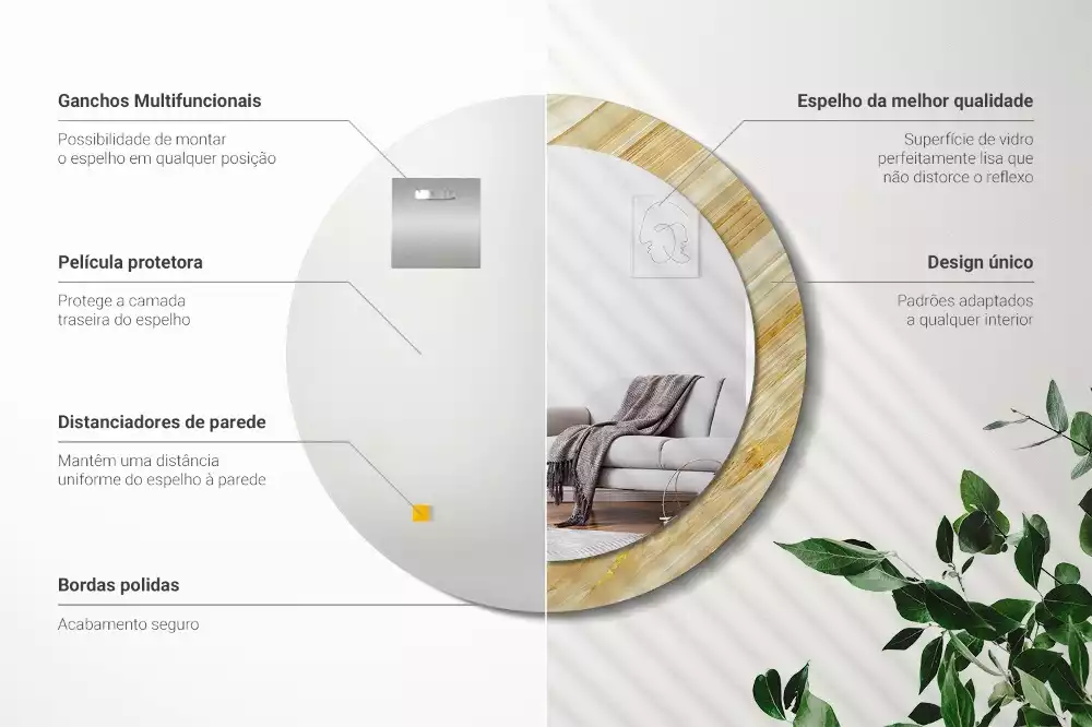 Kulaté zrcadlo s potiskem Abstraktní vzor