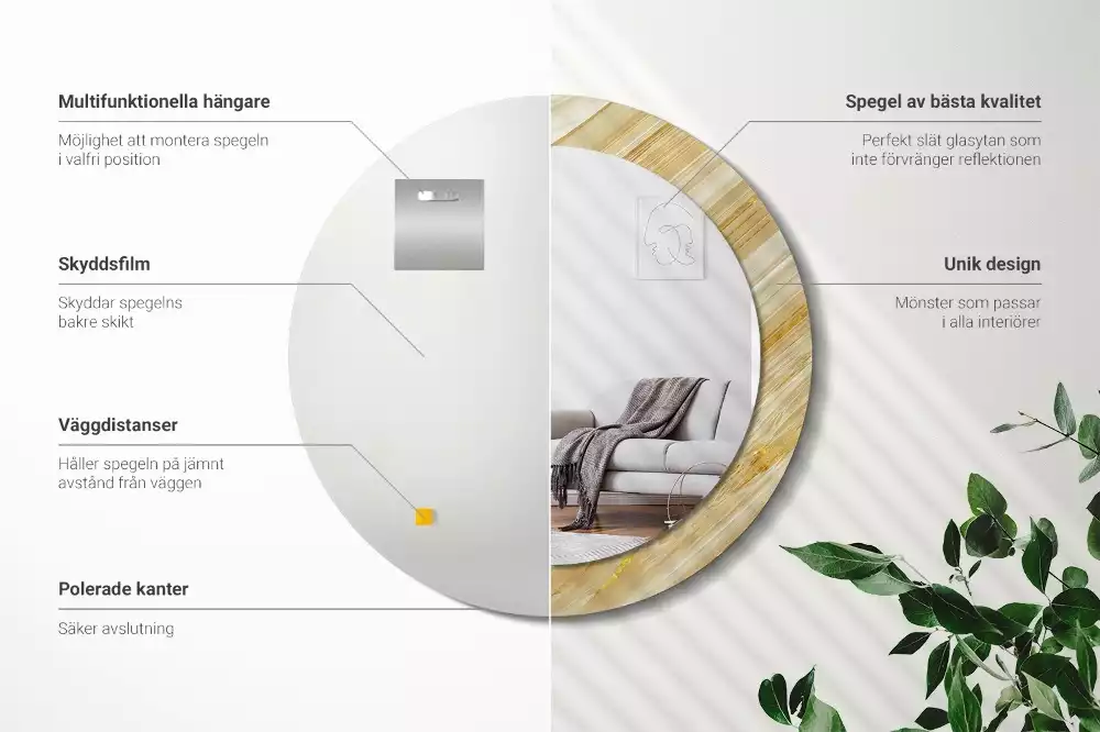 Kulaté zrcadlo s potiskem Abstraktní vzor