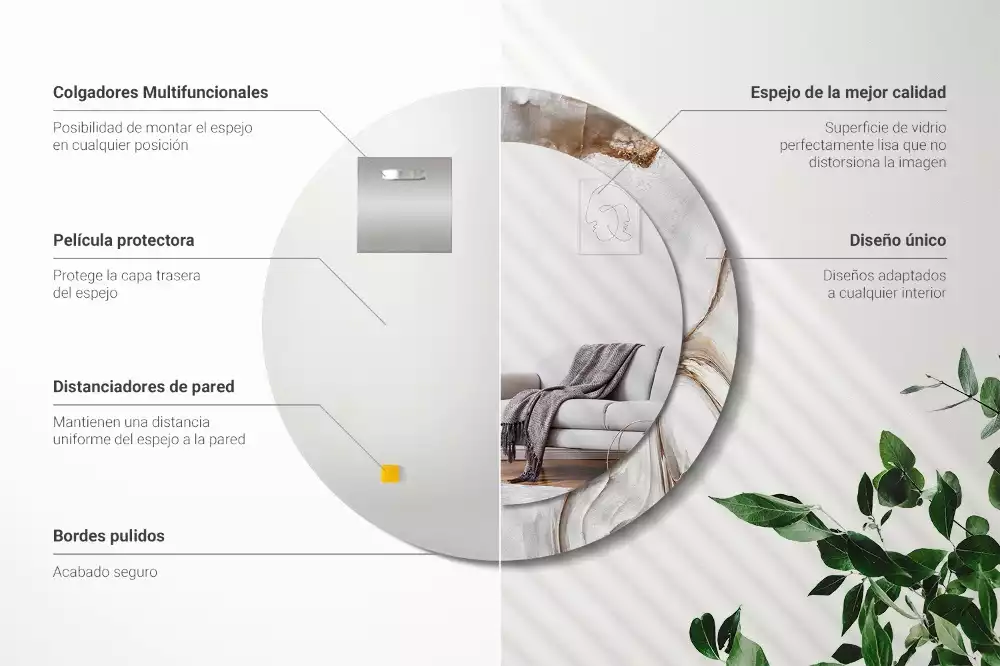 Kulaté dekorativní zrcadlo na zeď Světlý mramor