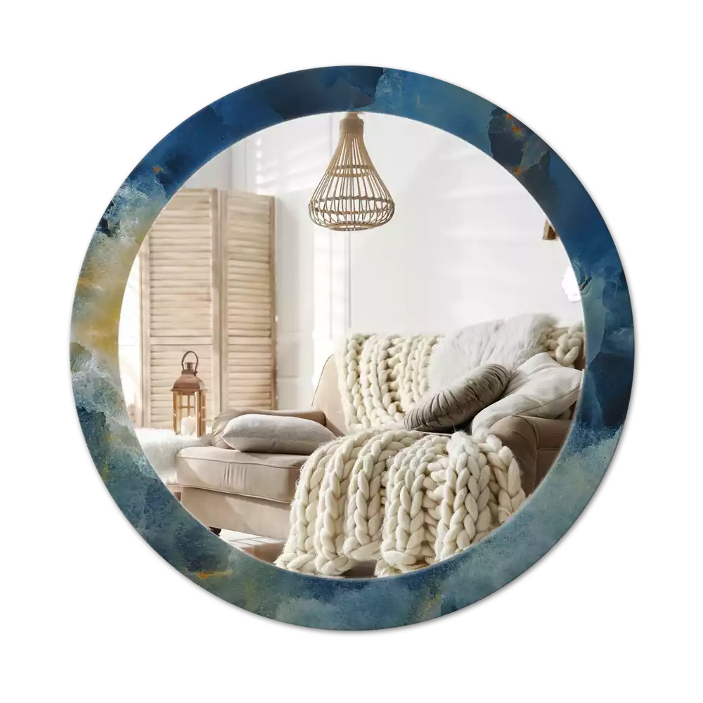 Kulaté dekorativní zrcadlo na zeď Onyxový mramor