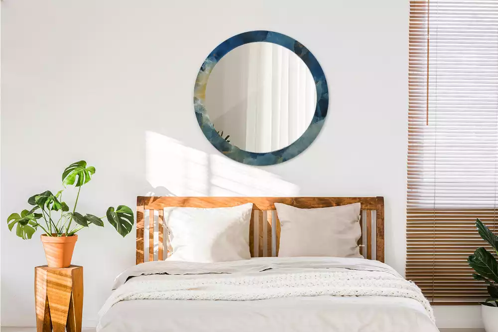 Kulaté dekorativní zrcadlo na zeď Onyxový mramor