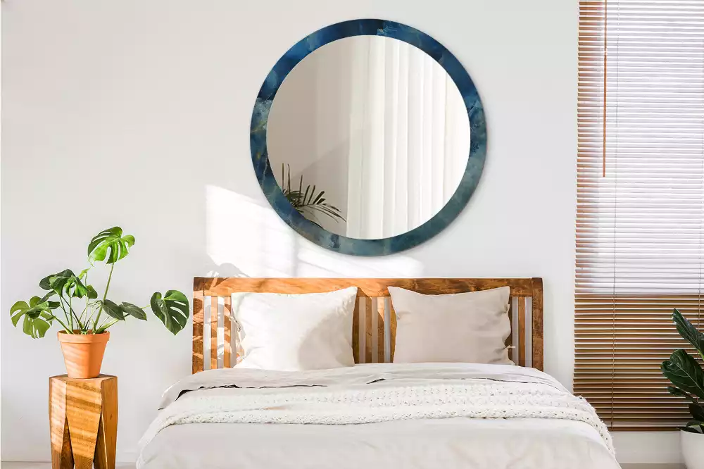 Kulaté dekorativní zrcadlo na zeď Onyxový mramor