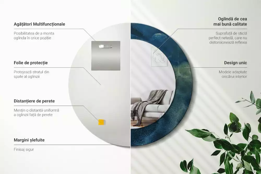 Kulaté dekorativní zrcadlo na zeď Onyxový mramor