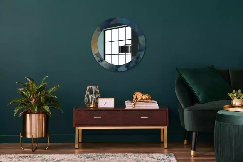 Kulaté dekorativní zrcadlo na zeď Onyxový mramor