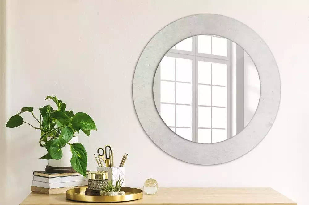 Kulaté dekorativní zrcadlo Betonová textura