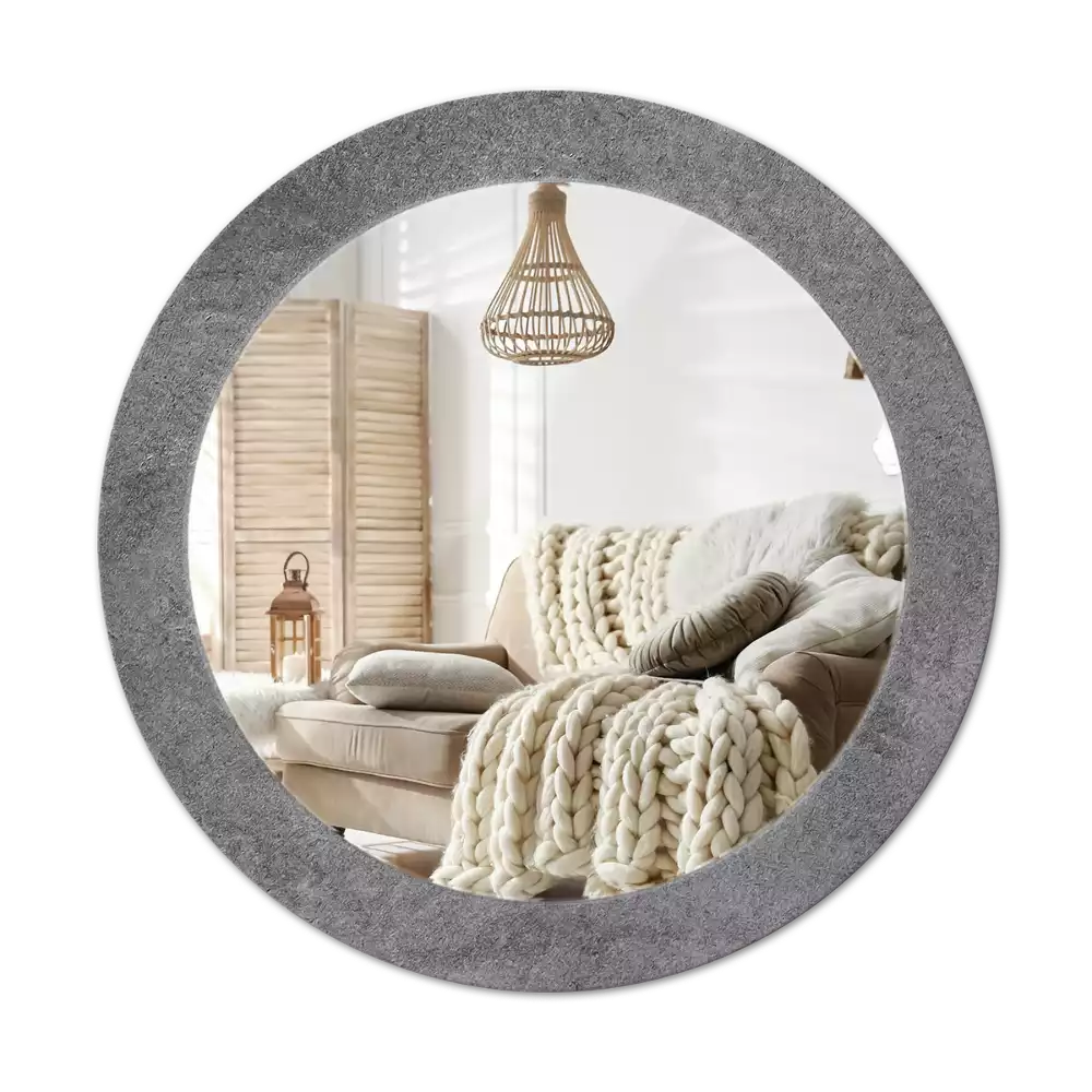 Kulaté dekorativní zrcadlo Betonová textura