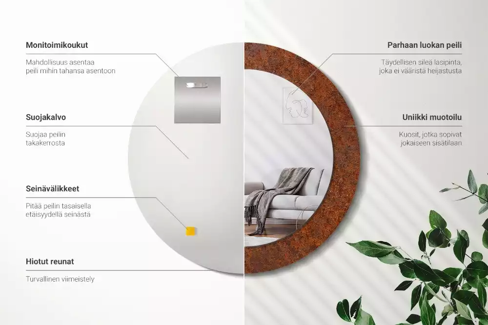 Kulaté dekorativní zrcadlo Rezavý kov