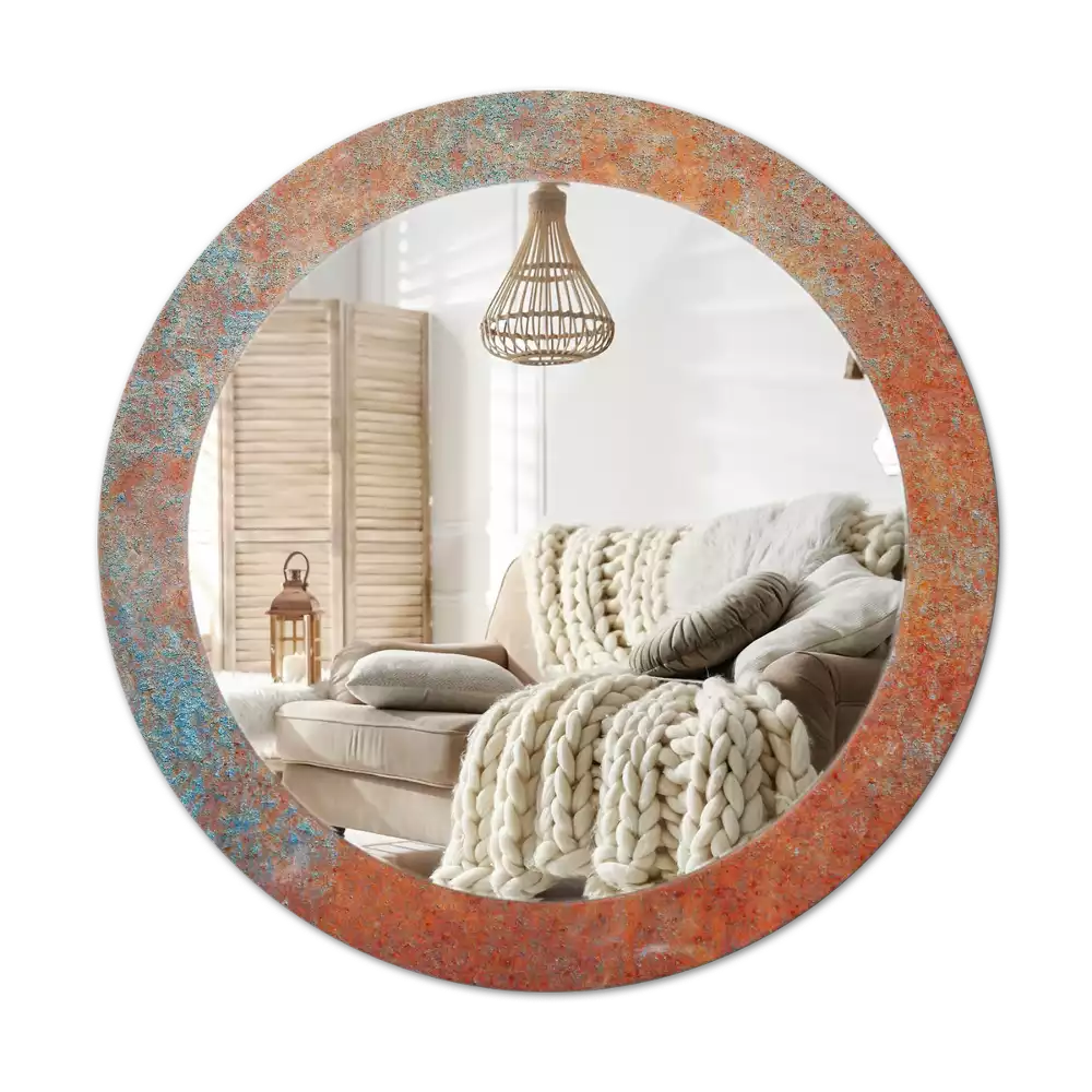 Kulaté dekorativní zrcadlo Rezavý kov