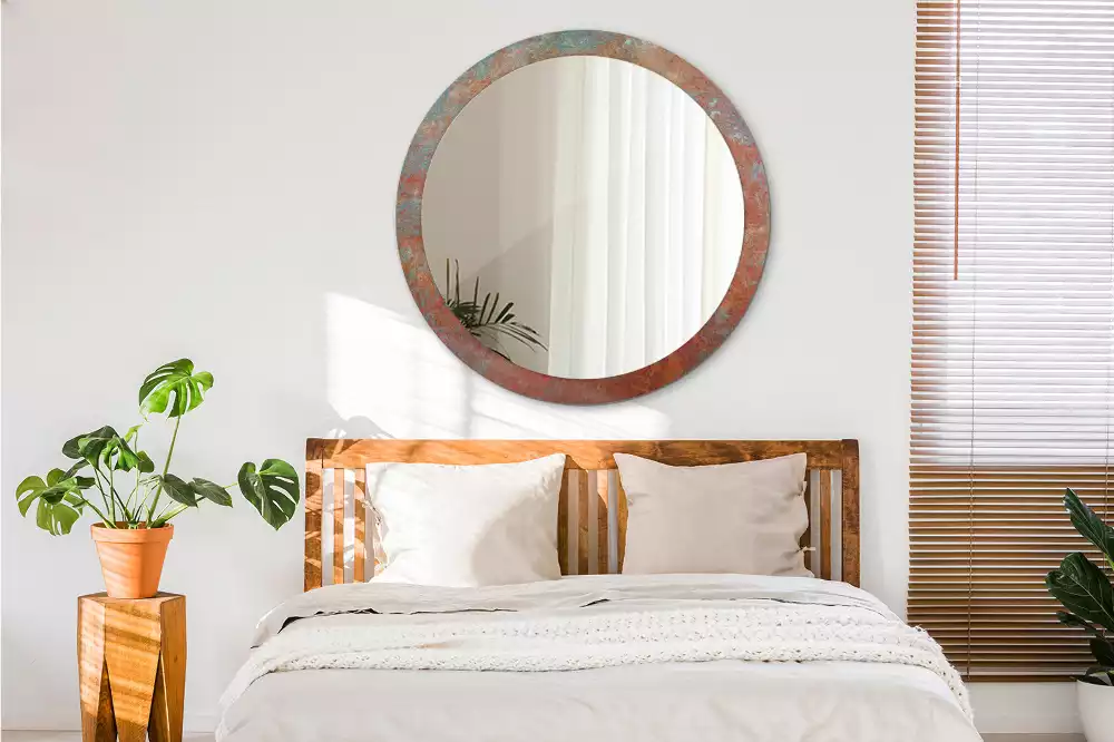 Kulaté dekorativní zrcadlo Rezavý kov