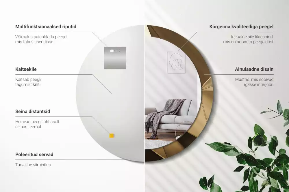 Kulaté dekorativní zrcadlo Moderní abstrakce