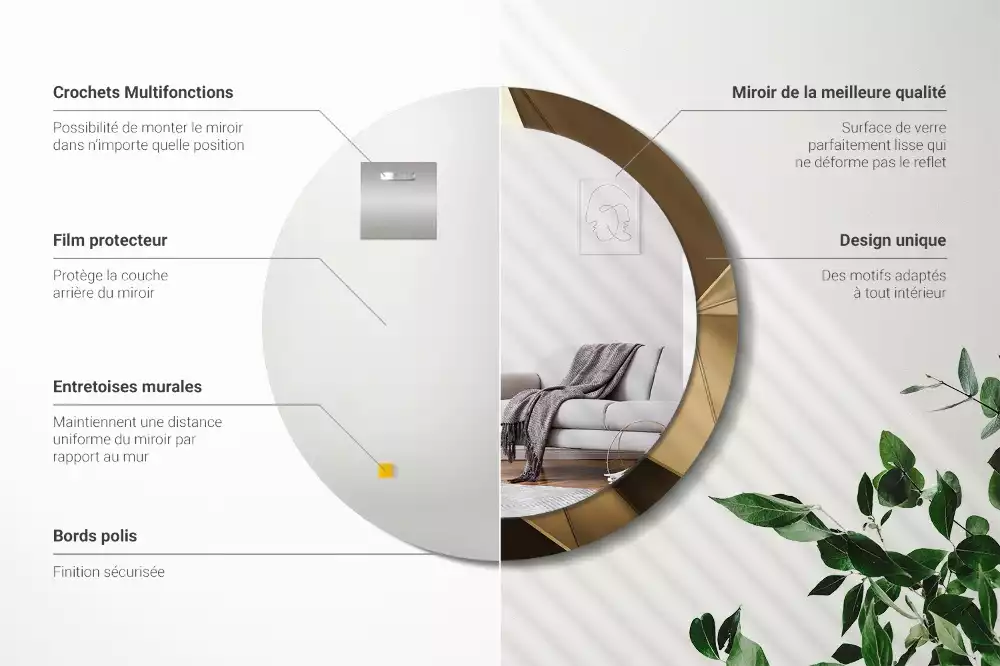 Kulaté dekorativní zrcadlo Moderní abstrakce