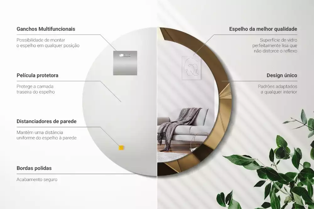 Kulaté dekorativní zrcadlo Moderní abstrakce