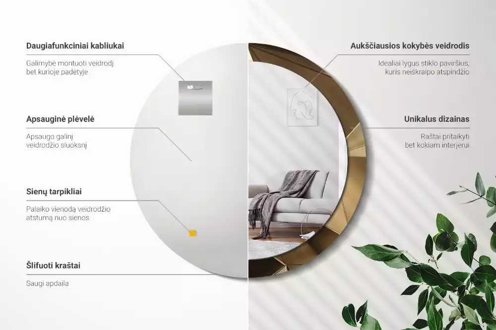 Kulaté dekorativní zrcadlo Moderní abstrakce