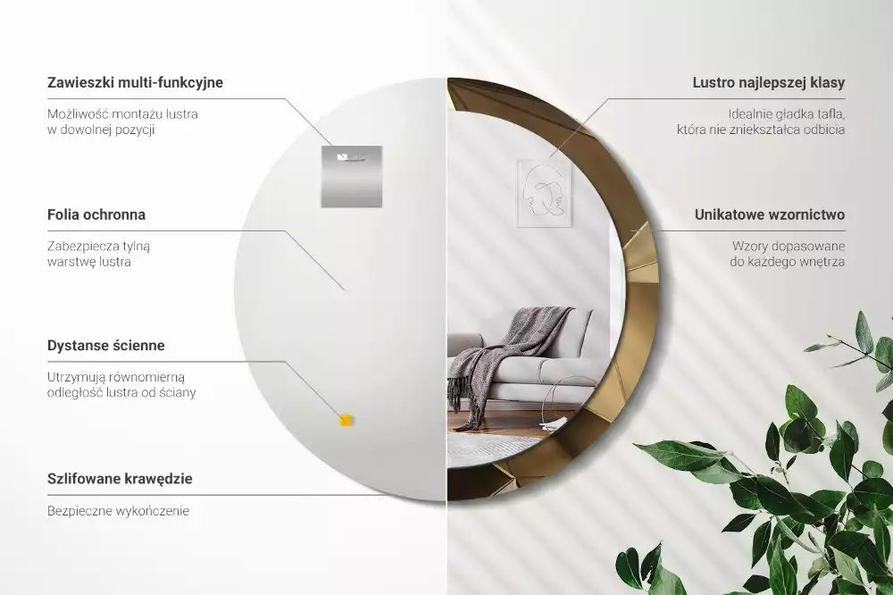 Kulaté dekorativní zrcadlo Moderní abstrakce