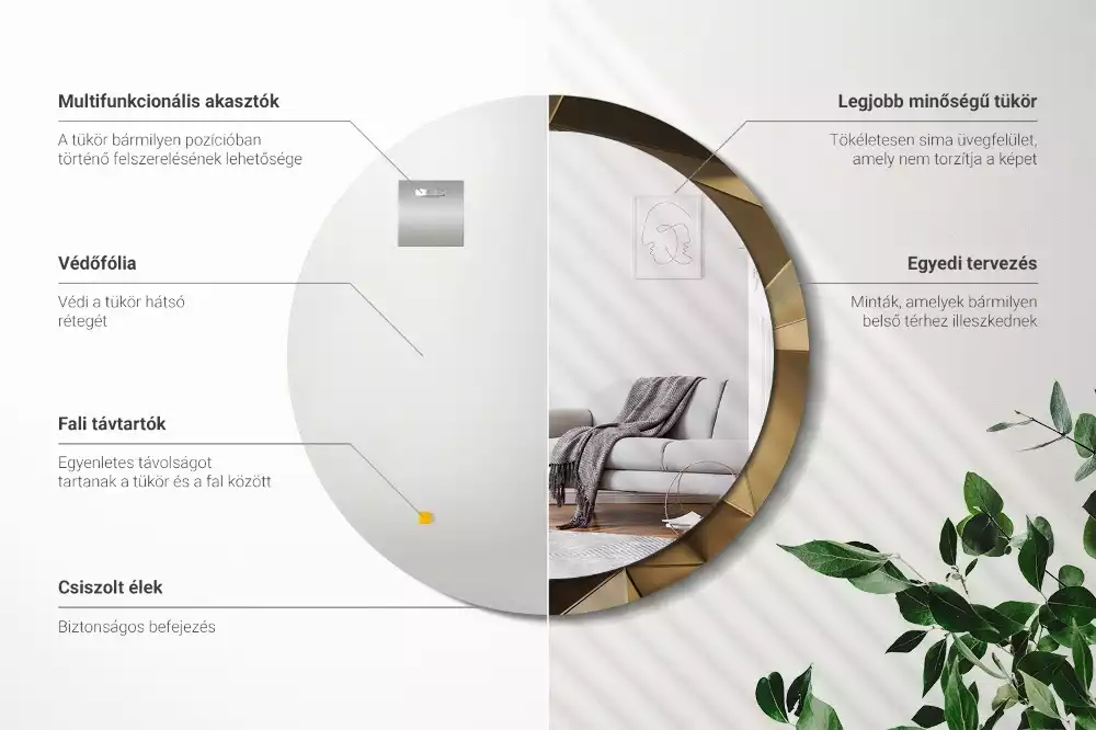 Kulaté dekorativní zrcadlo Moderní abstrakce