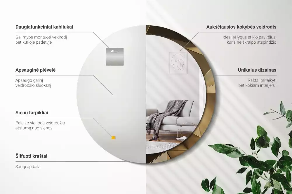 Kulaté dekorativní zrcadlo Moderní abstrakce