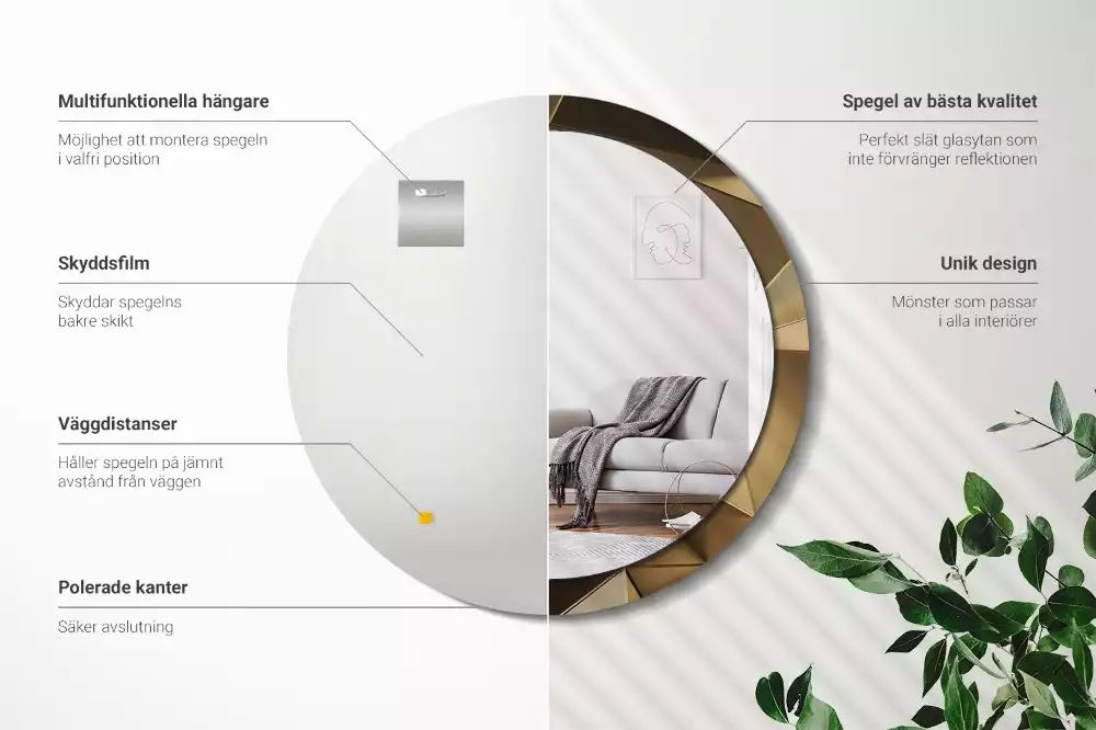 Kulaté dekorativní zrcadlo Moderní abstrakce