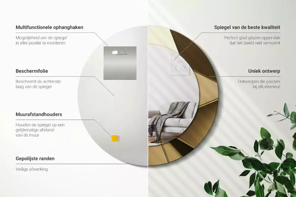 Kulaté dekorativní zrcadlo Moderní abstrakce