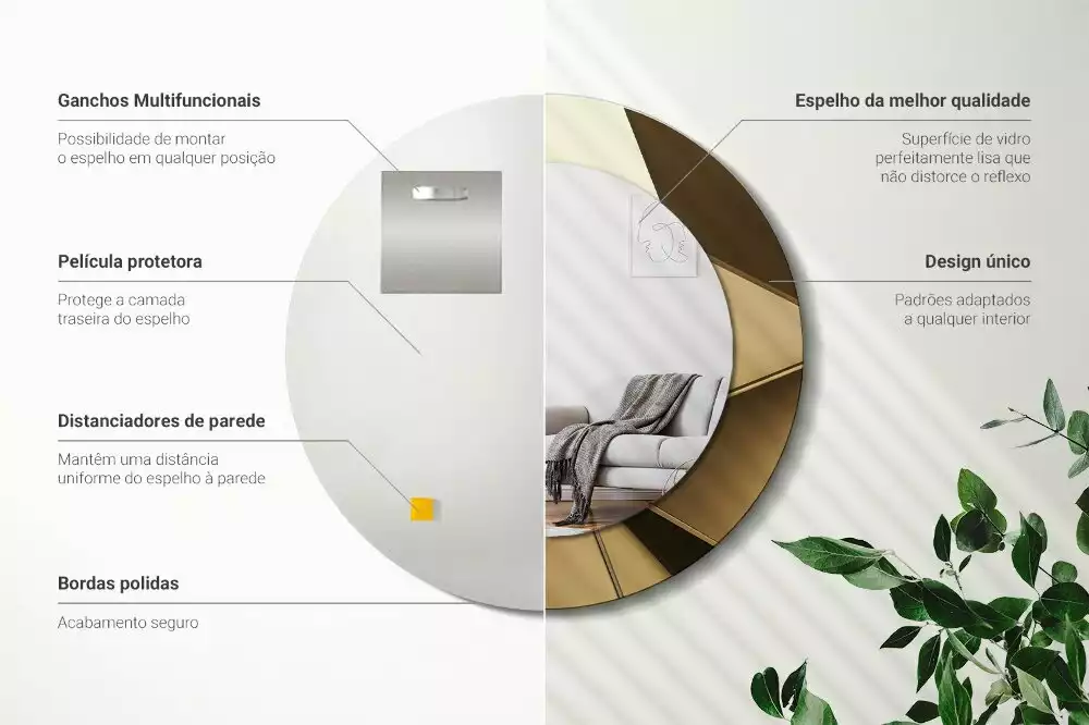 Kulaté dekorativní zrcadlo Moderní abstrakce