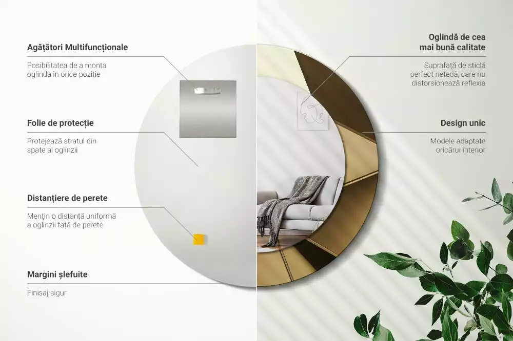 Kulaté dekorativní zrcadlo Moderní abstrakce