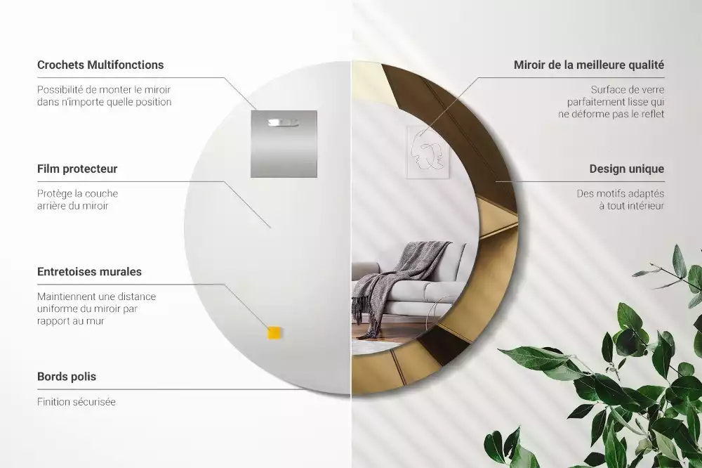 Kulaté dekorativní zrcadlo Moderní abstrakce