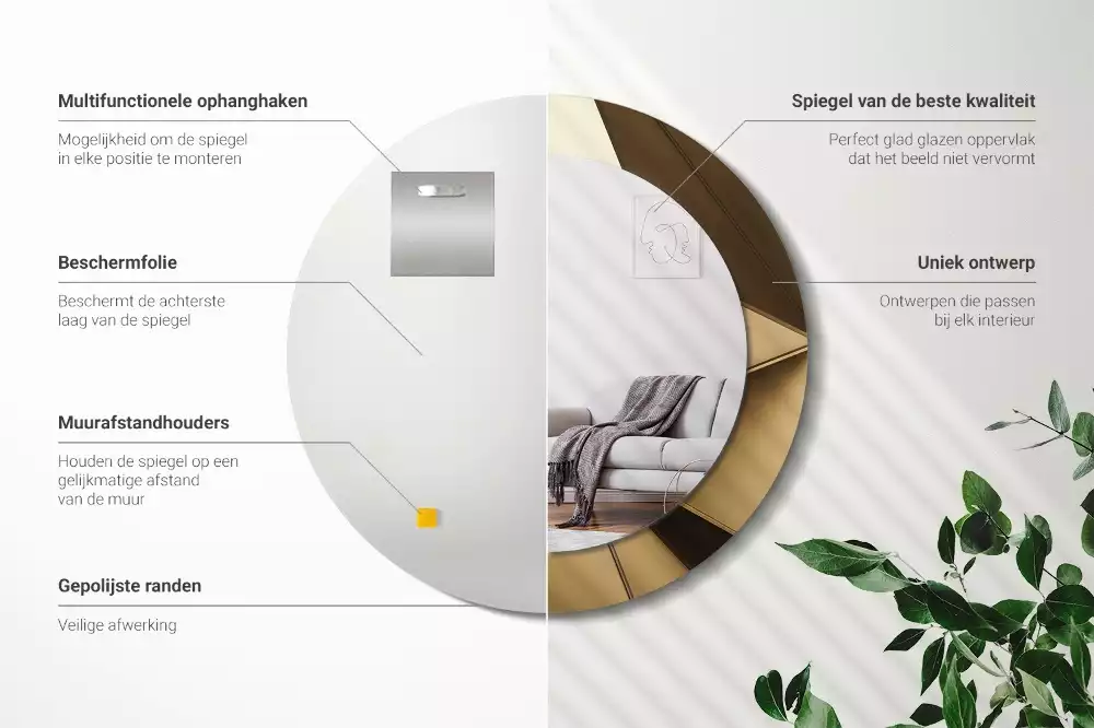 Kulaté dekorativní zrcadlo Moderní abstrakce