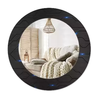 Kulaté dekorativní zrcadlo Futuristická abstrakce