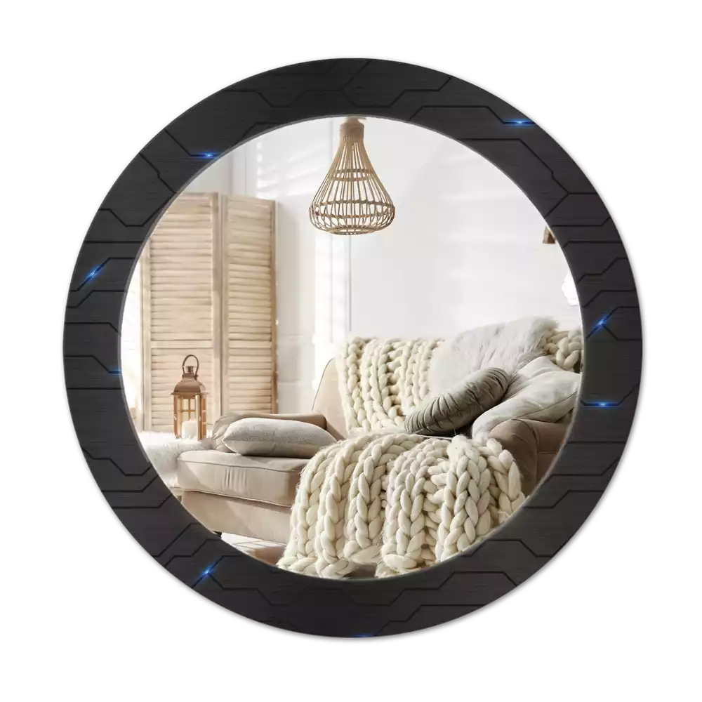 Kulaté dekorativní zrcadlo Futuristická abstrakce