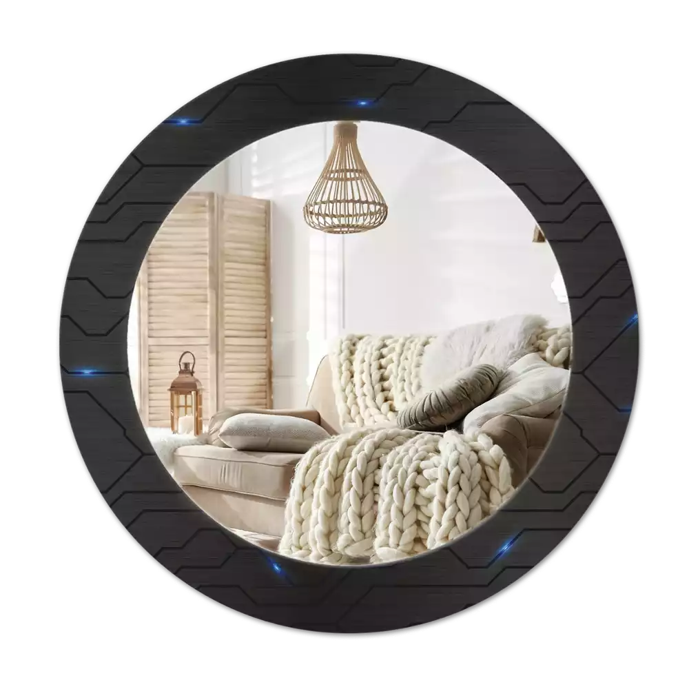 Kulaté dekorativní zrcadlo Futuristická abstrakce